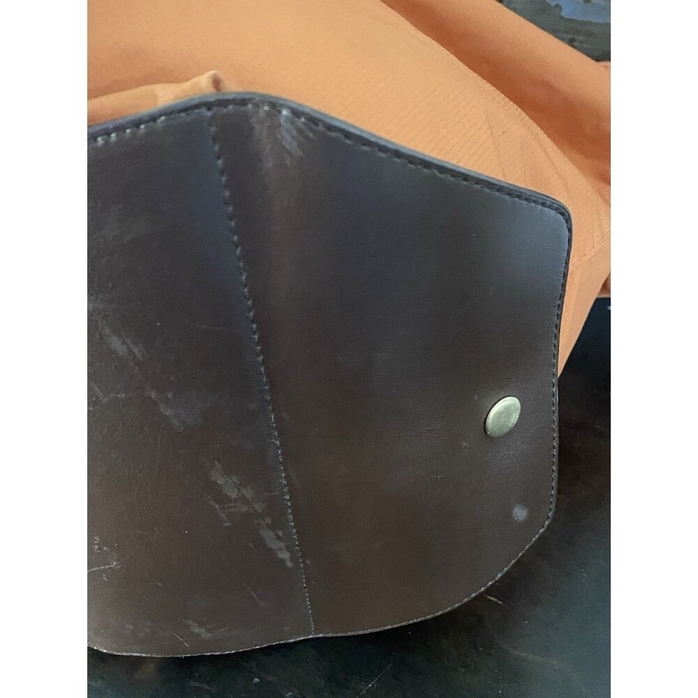 Tumi Foldable Packable Leather Bottom Orange Duff… - image 6